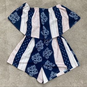 Flower Print Sleeveless Romper